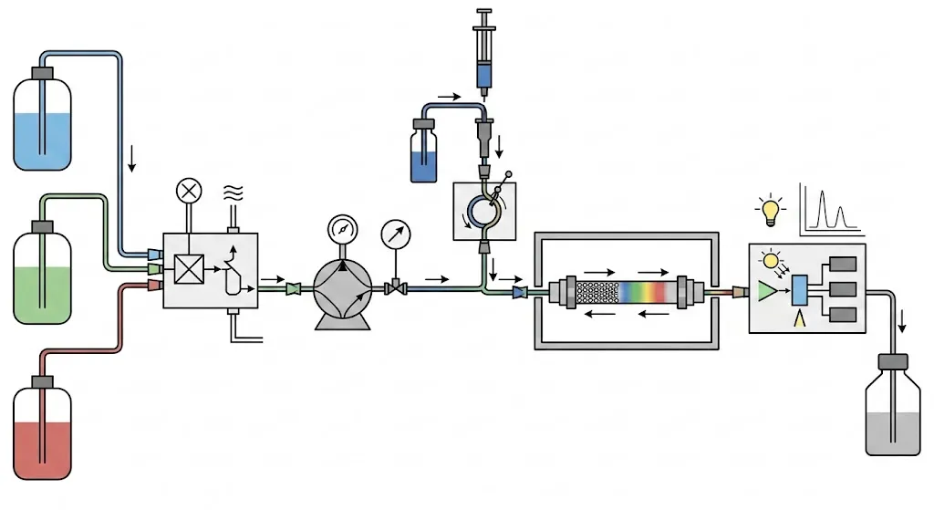 Diagram of A HPLC system.