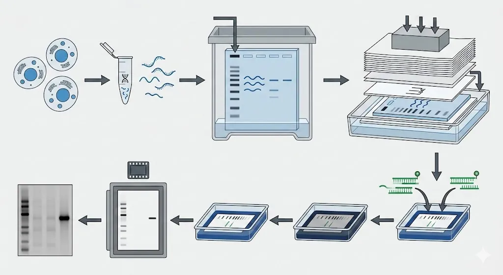 Diagram of the Northern blot analysis.