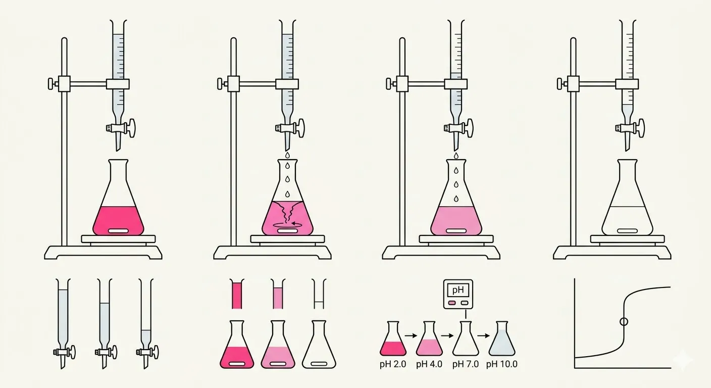 Diagram of a acid-base titration.